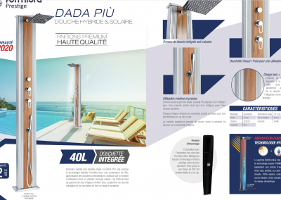 DOUCHE DADA PIÙ CARACTÉRISTIQUES HYBRIDE ET SOLAIRE