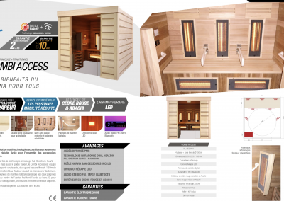 SAUNA COMBI ACCESSO INFRAROSSI + VAPORE 4 PERSONE