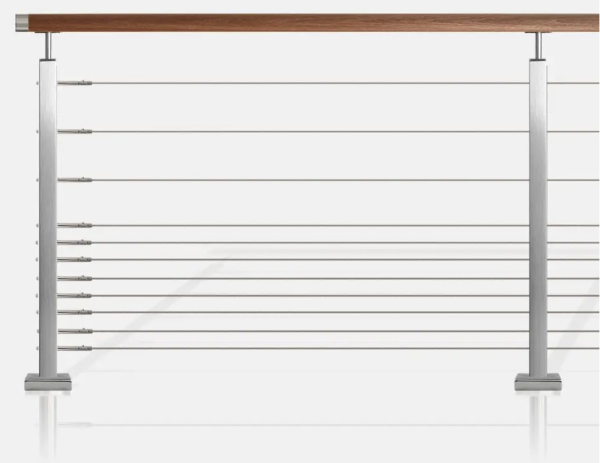 GUARDRAIL 11 STAINLESS STEEL CABLES SQUARE TUBE