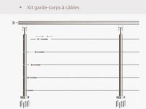 GUARDRAIL 5 STAINLESS STEEL CABLE ROUND TUBE