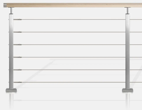 6 STAINLESS STEEL CABLES SQUARE TUBE GUARDRAIL