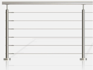 ROUND TUBE STAINLESS STEEL 6-CABLE GUARDRAIL