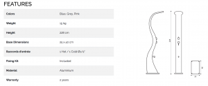 douche-solaire-Technical Data