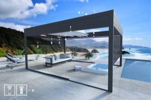 Pérgola bioclimática de aluminio