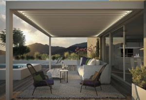 Pérgola bioclimática de aluminio