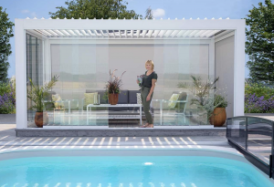 Pérgola bioclimática de aluminio