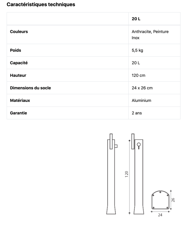 Jolly Go2 Solardusche. 20 Liter 