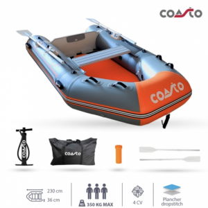 Coasto DS-230 oppustelig båd – 230 x 135 cm - Mørkegrå