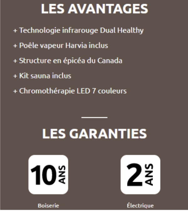 Sauna Venetian Hybride 3 personnes