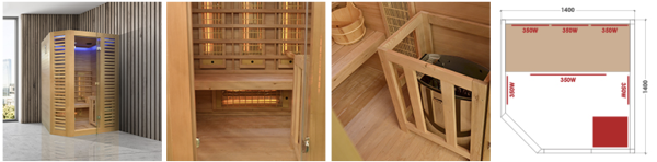 Sauna Venetian Hybride 3 personnes