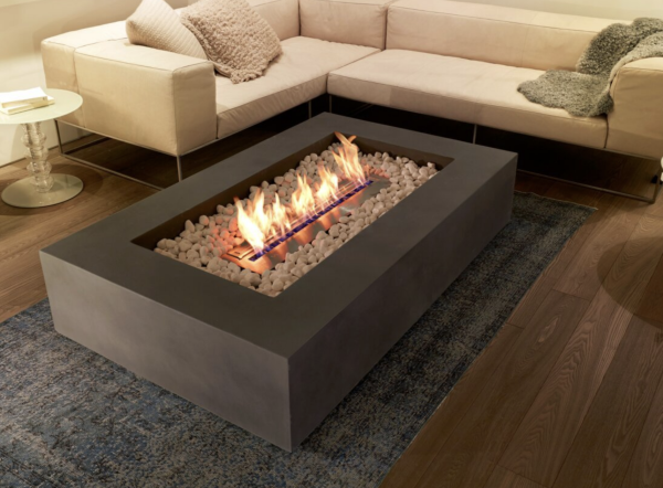 Wharf 65 Ecosmart Fire fireplace table - Alu Floors Scandinavia Wharf 65  Ecosmart Fire fireplace table