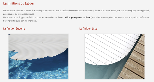 Finition des lames