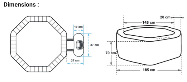 SPA PYTHON NESPA DIMENSIONS