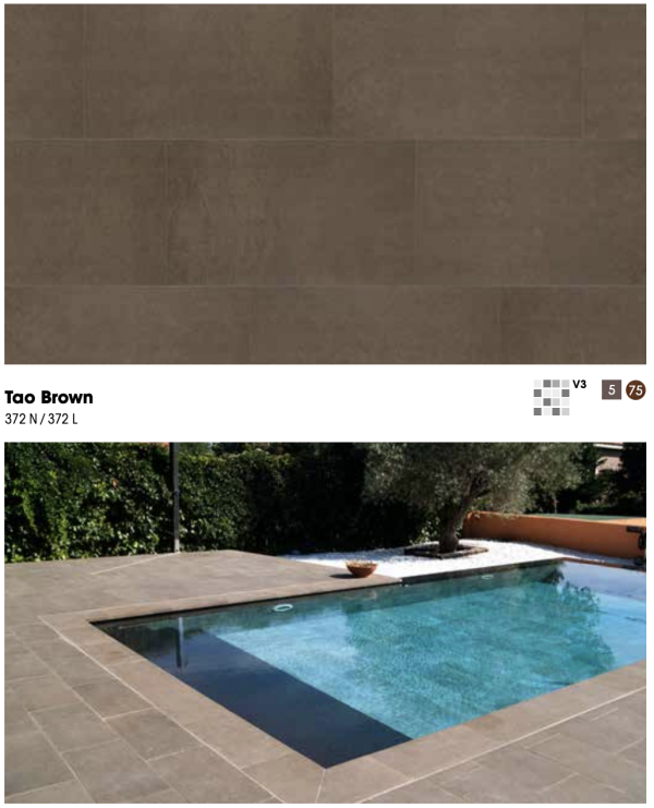 Einzigartige Pools von Rosa Gres Too Brown