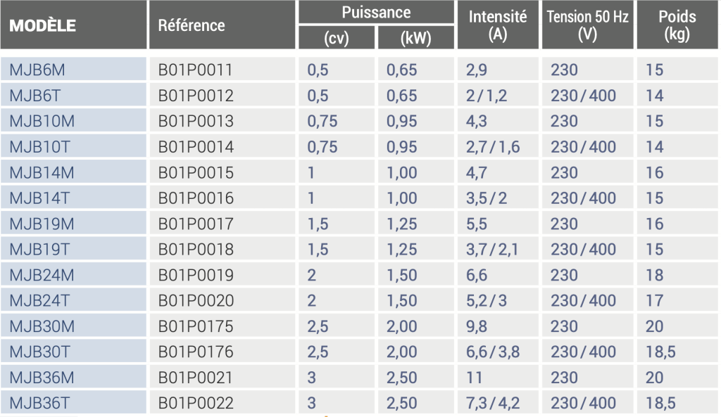 VIPOOL MjB Water Pumps Features