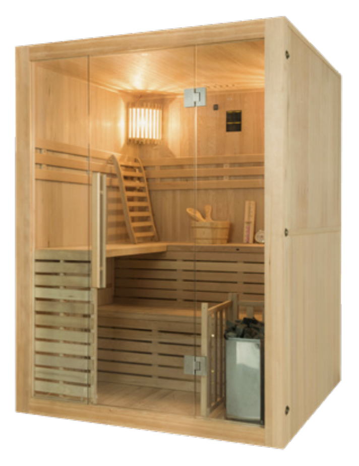zwanger Banyan Specimen Traditionele sauna SENSE 4 - 4,5 kW - 4 plaatsen - Alu Floors Scandinavia  Traditionele sauna SENSE 4 plaatsen