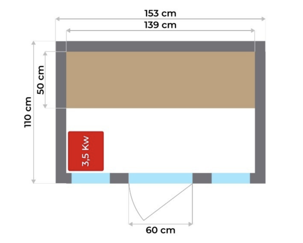 Zen 3 sauna fra Frankrike plan