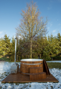 Luxury acrylic hot tub with external heater