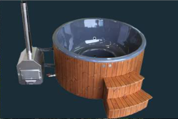 Luxury acrylic hot tub with external heater