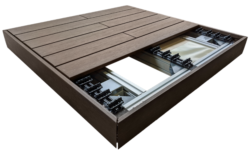 WaluDeck Flat - Terrasse mobile pour piscine et SPA - Alu Floors  Scandinavia WaluDeck Flat - Terrasse mobile pour piscine à margelles plates  ou sans margelles