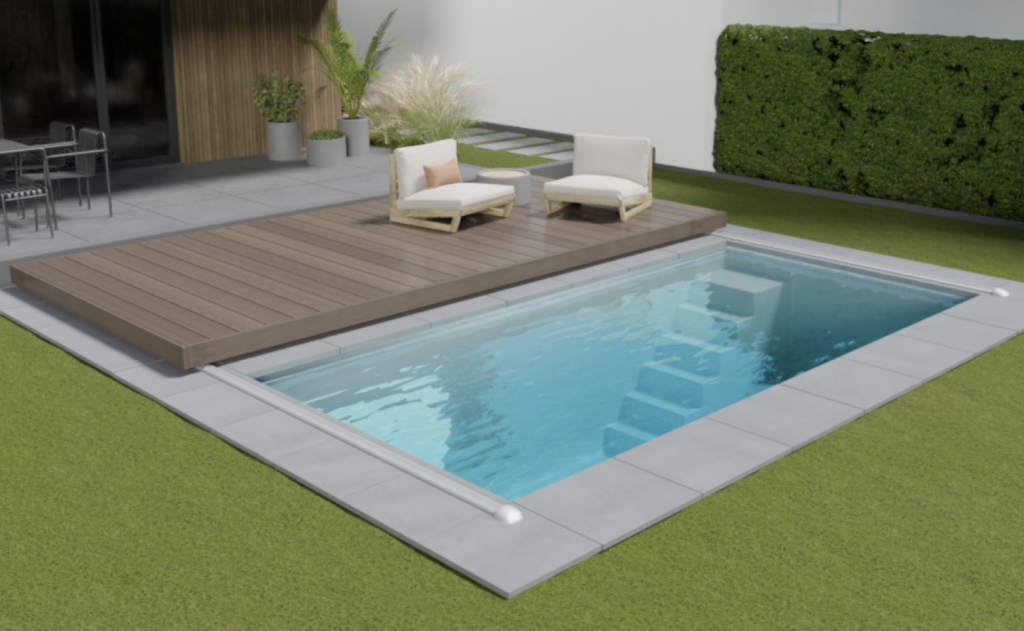 WaluDeck Flat - Deck móvel para piscinas com copings planos ou sem copings