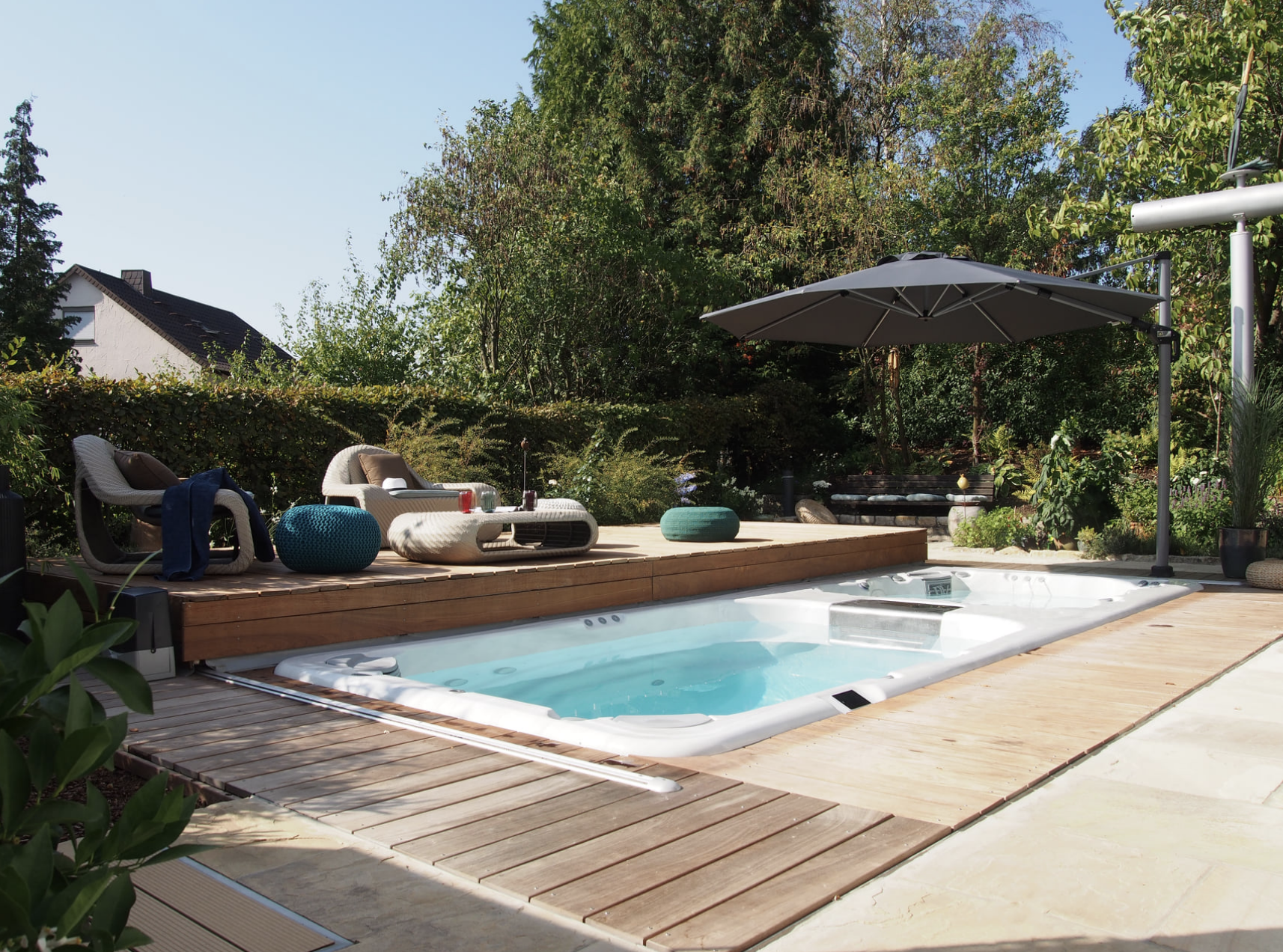 TERRASSE MOBILE POUR PISCINE (terrasse de piscine coulissante, réglable)