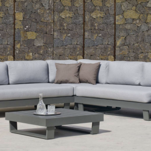 Garden furniture Sofa MENFIS-7 ANTHRACITE finish LIGHT GRAY fabrics MARILAN DRALON