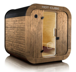 sauna moderne Mojodas est un cube : 2550 x 2550 x 2550 mm