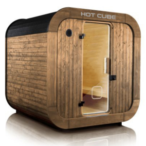 sauna moderne Mojodas est un cube : 2550 x 2550 x 2550 mm