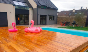 DCLS Terrasse mobile pour piscine et SPA à grande portée