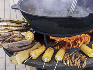 Barbacoa redonda con placa de acero línea Pure