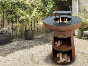 Ronde barbecue met Pure line staalplaat