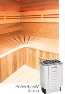 Eccolo sauna - Täydellinen paketti - 4,5 kW kiuas ja kivet mukana