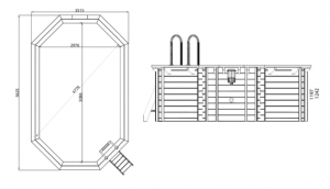 Piscina elevada de madera Blue Lagoon 563 x 352 x 124 cm