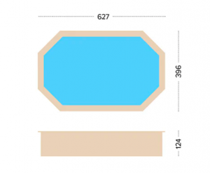 Sea Breeze bovengronds houten zwembad 607 x 396 x 131 cm