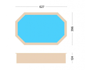 Piscina de madeira acima do solo Sea Breeze 607 x 396 x 131 cm