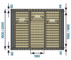 Dimensioni Sauna Harvia Kammi 220