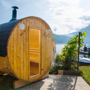 SAUNA EXTÉRIEUR HARVIA KAMMI 180 porte fenêtre, électrique ou au bois
