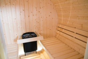 SAUNA EXTERIOR HARVIA KAMMI 180 puerta ventana, eléctrica o leña