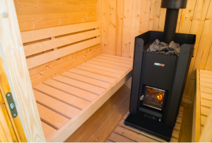 SAUNA EXTERIOR HARVIA KAMMI 180 porta janela, elétrica ou a lenha