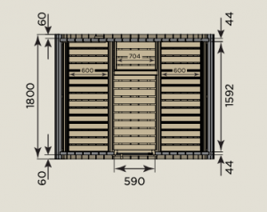 SAUNA EXTERIOR HARVIA KAMMI 180 porta janela, elétrica ou a lenha