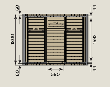 SAUNA EXTÉRIEUR HARVIA KAMMI 180 porte fenêtre, électrique ou au bois