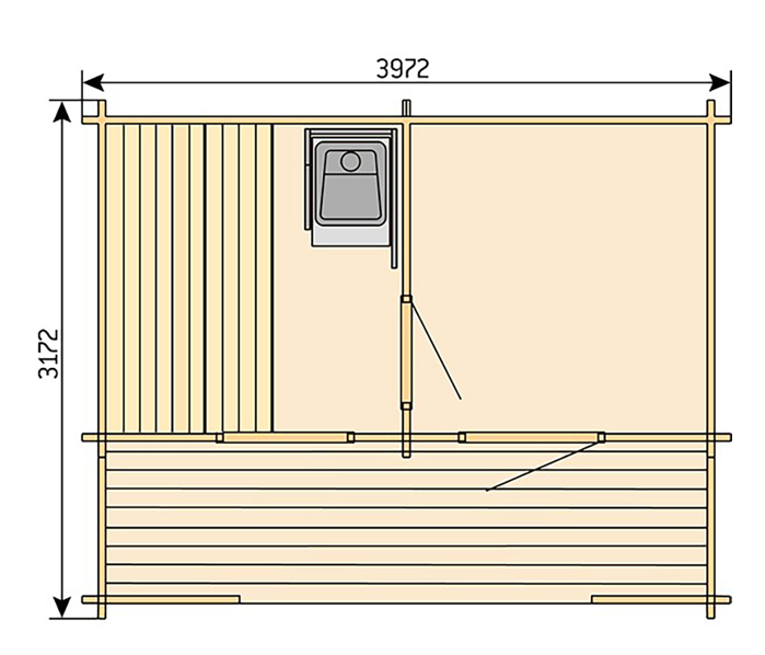 Sauna extérieur Harvia Keitele chauffage au bois ou électrique