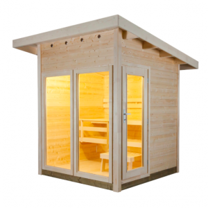 Sauna exterior Solide Vision Harvia calefacción de leña o eléctrica