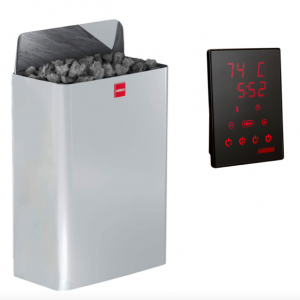 Harvia The Wall E electric sauna heater with XENIO CX110 control unit