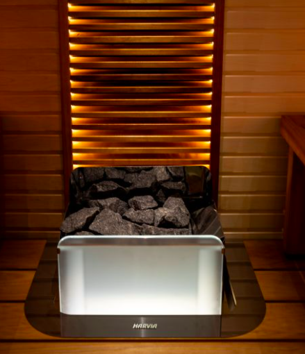 Calentador de sauna eléctrico Harvia The Wall E con unidad de control XENIO CX110
