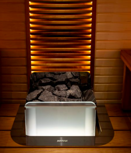 Harvia The Wall E electric sauna heater with XENIO CX110 control unit