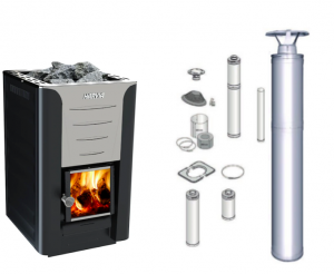 Harvia Pro 20 sauna wood stove Complete fireplace kit