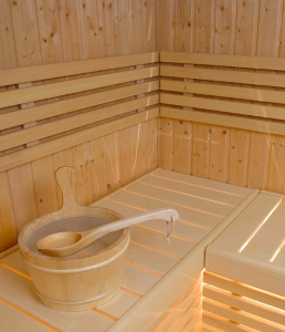 Traditionele saunavariant Harvia elektrisch fornuis The Wall