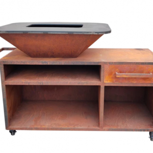 Barbecue avec mobilier en acier Corten EFP56RECT C